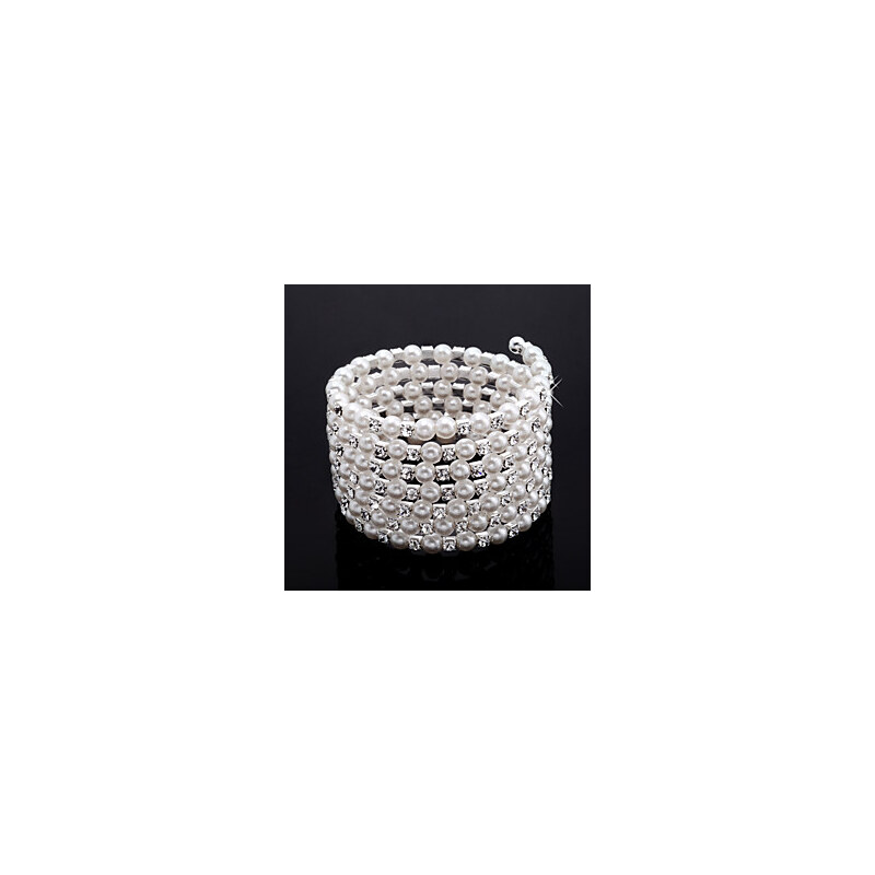 LightInTheBox Elegant Ladies' Rhinestone Strand/Tennis Bracelet In White Pearl