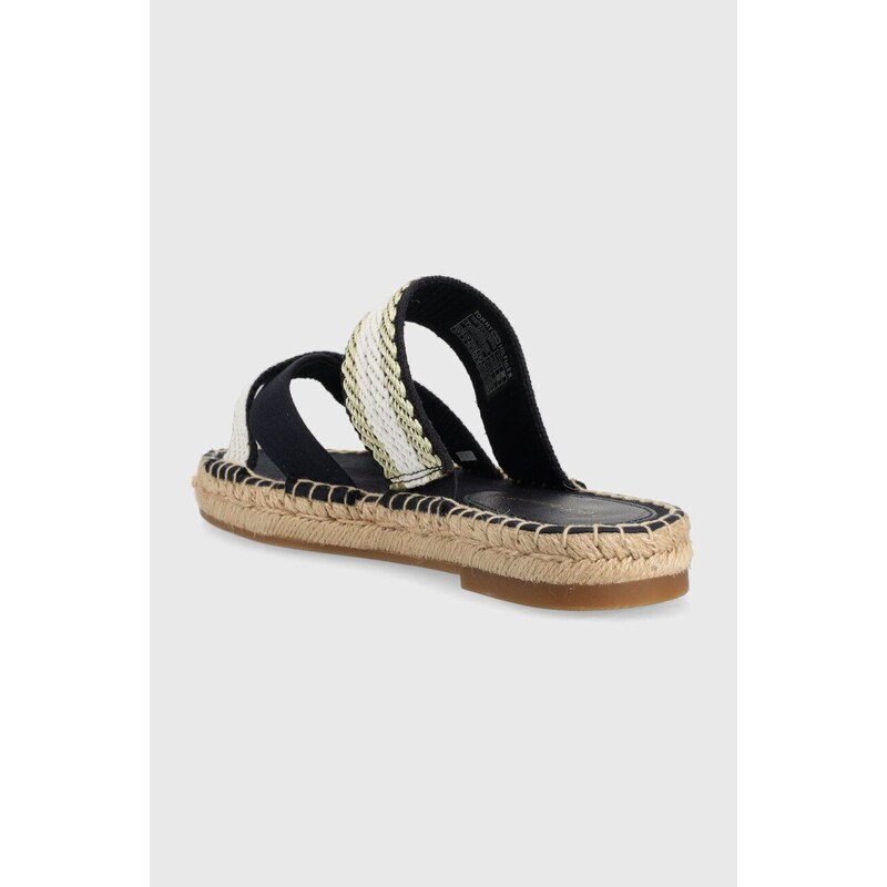 Pantofle Tommy Hilfiger GOLDEN WEBBING SANDAL dámské, tmavomodrá barva, FW0FW07096