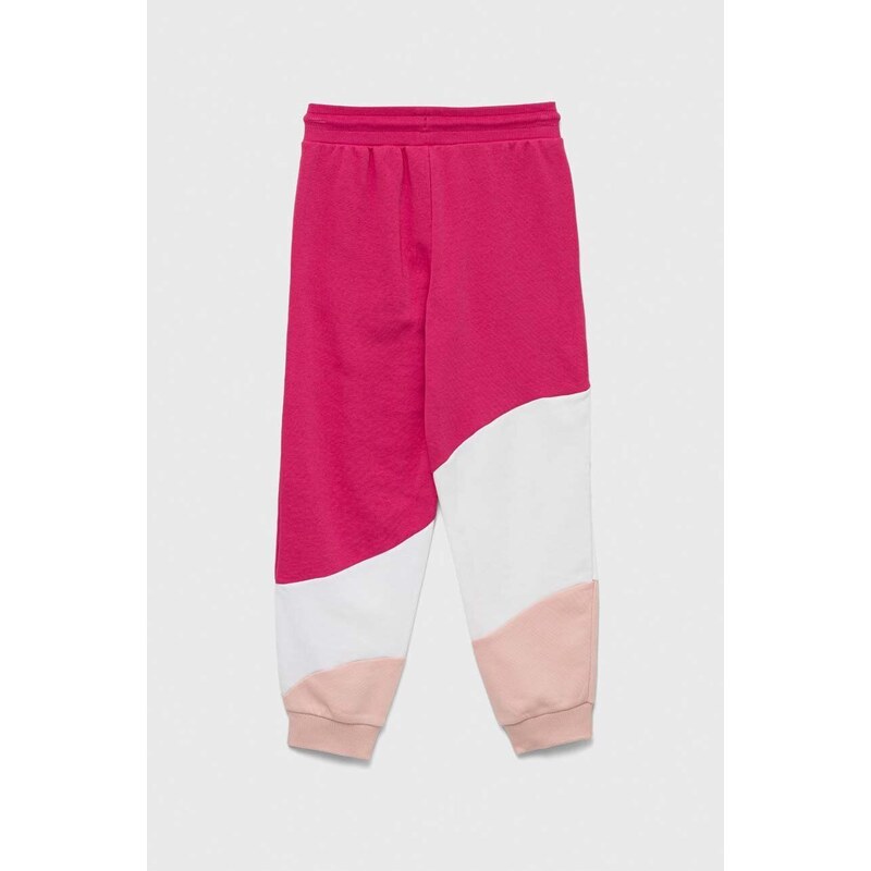 Dětské tepláky Puma PUMA POWER Cat High Waist Pants TR G růžová barva, vzorované