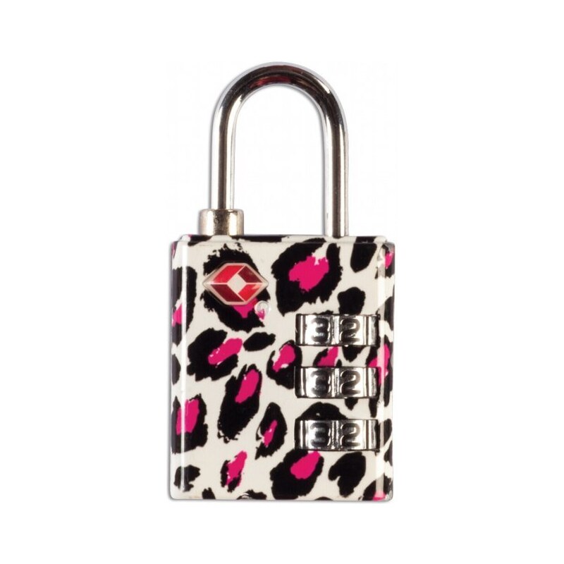 Worldpack Fabrizio TSA zámek - leopard růžovo-bílý 80721893