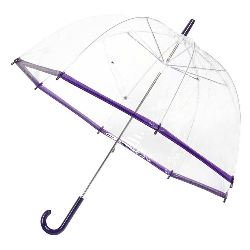 Průhledný deštník s fialovým lemem Lindy Lou SlimTrim