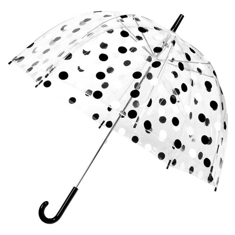 Průhledný deštník s černo-bílými puntíky Lindy Lou Chaplin