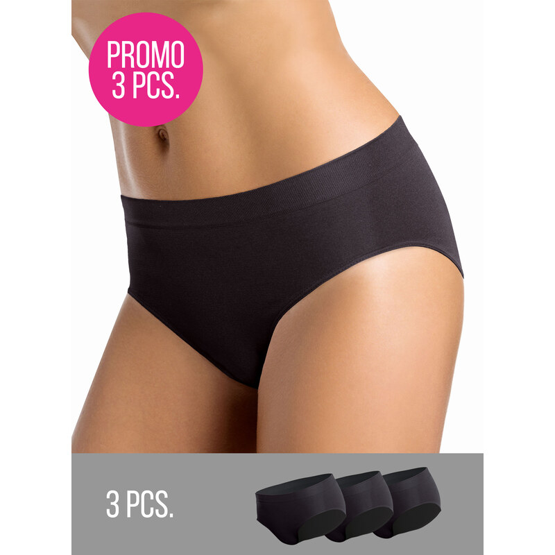3PACK- Kalhotky klasické Slip midi Intimidea Barva: Černá, Velikost: 95677041