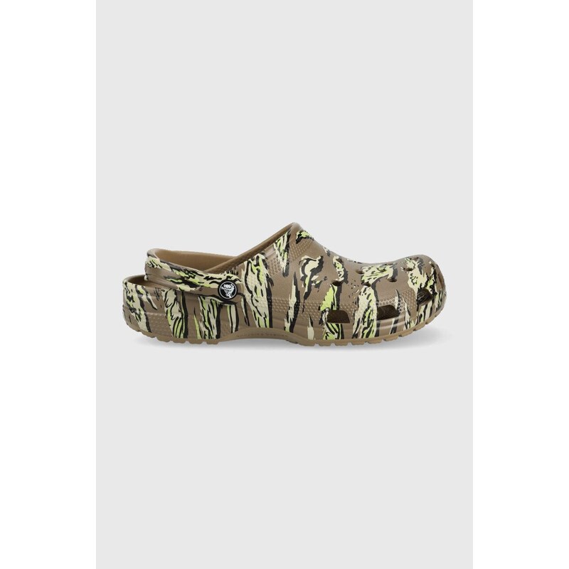 Pantofle Crocs Classic Printed Camo Clog pánské, zelená barva, 206454