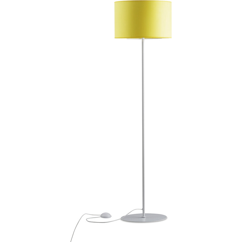 Light for home - Stojací lampa se žlutým stínítkem 10230 "London", 1x60W, E27, Bílá