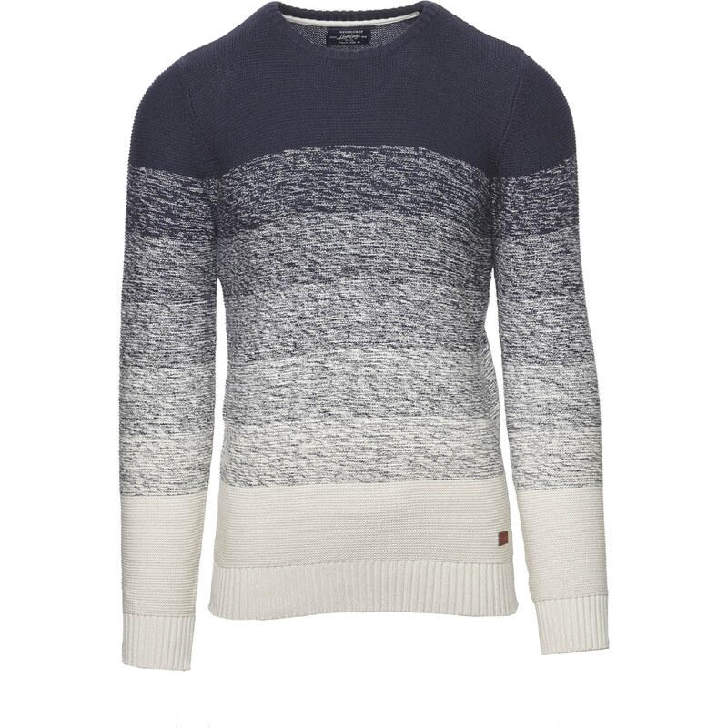 KOROSHI Svetr námořnická modř / šedá / offwhite