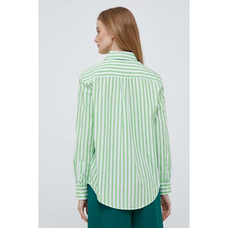 Košile Tommy Hilfiger zelená barva, regular, s klasickým límcem