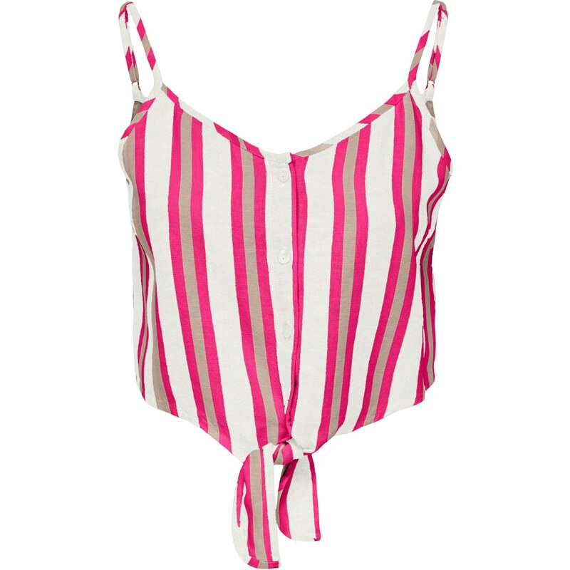 ONLY Top CARO šedá / pink / bílá 109105659