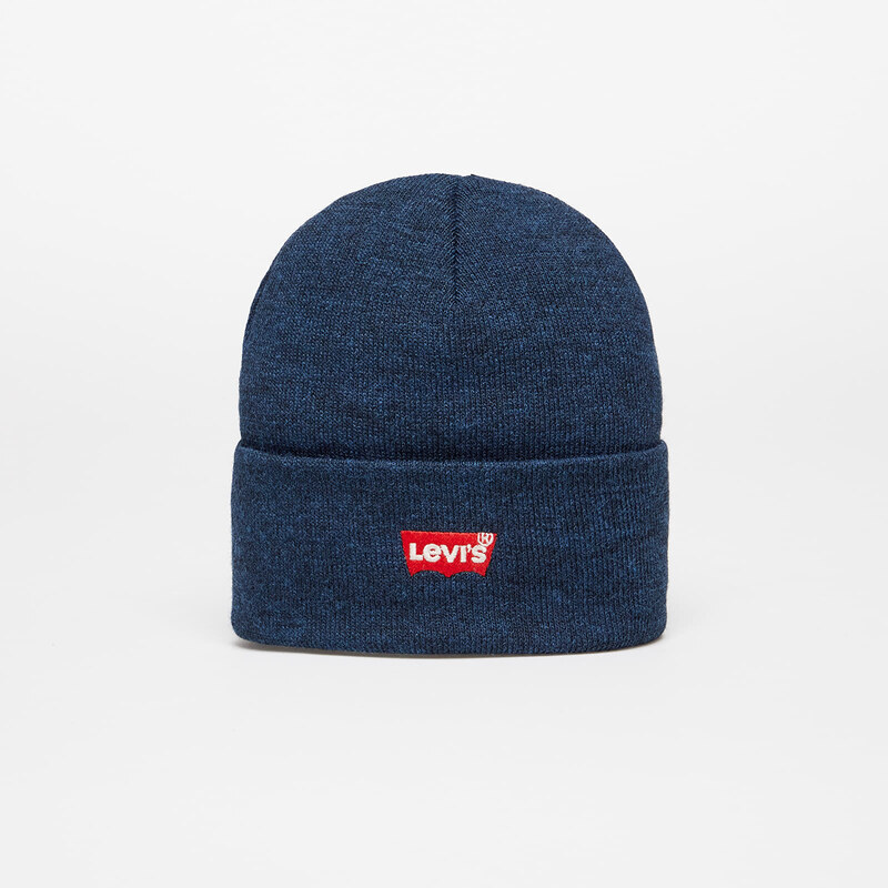 Čepice Levi's Batwing Embroidered Beanie Melange Navy