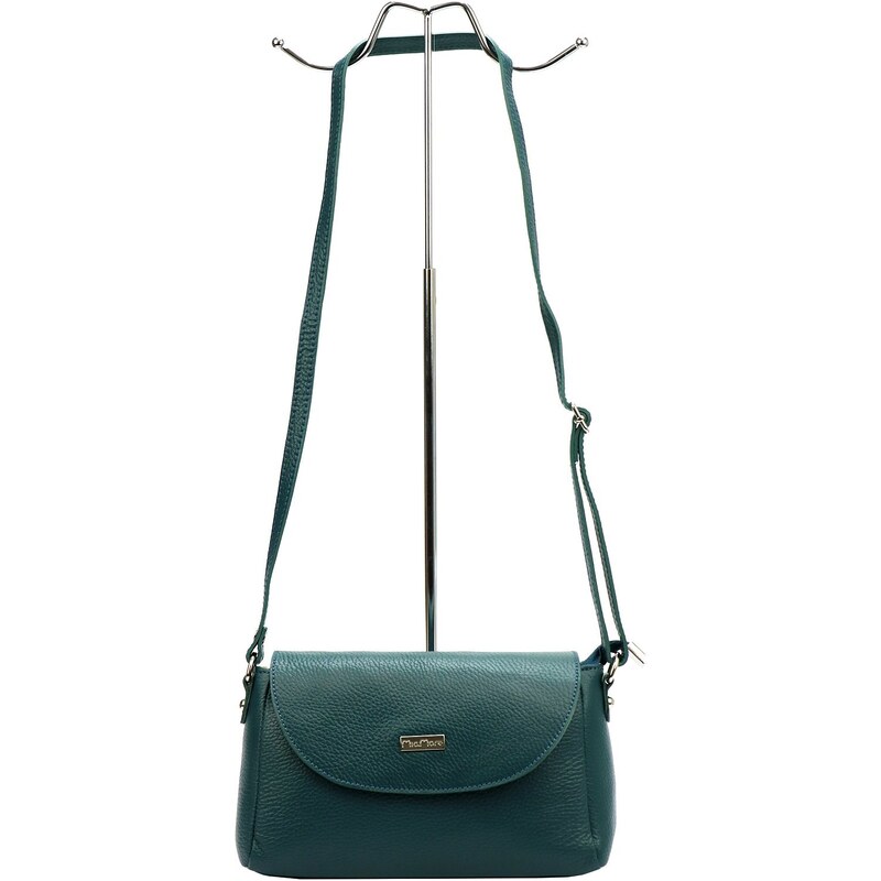 Kožená crossbody kabelka MiaMore 01-018 tyrkysová