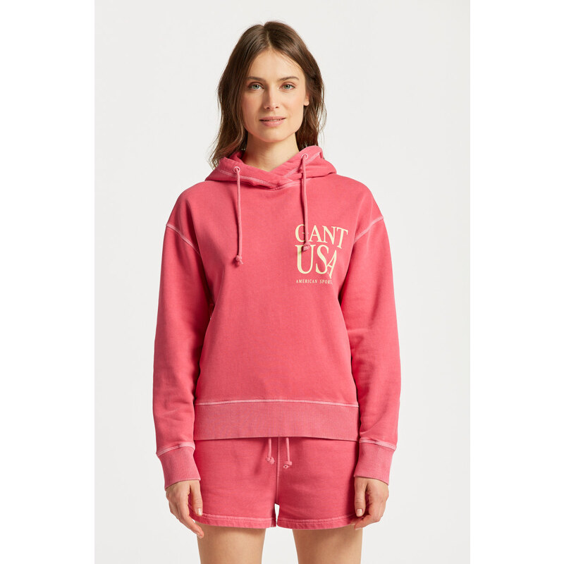 MIKINA GANT SUNFADED GANT USA HOODIE růžová XS