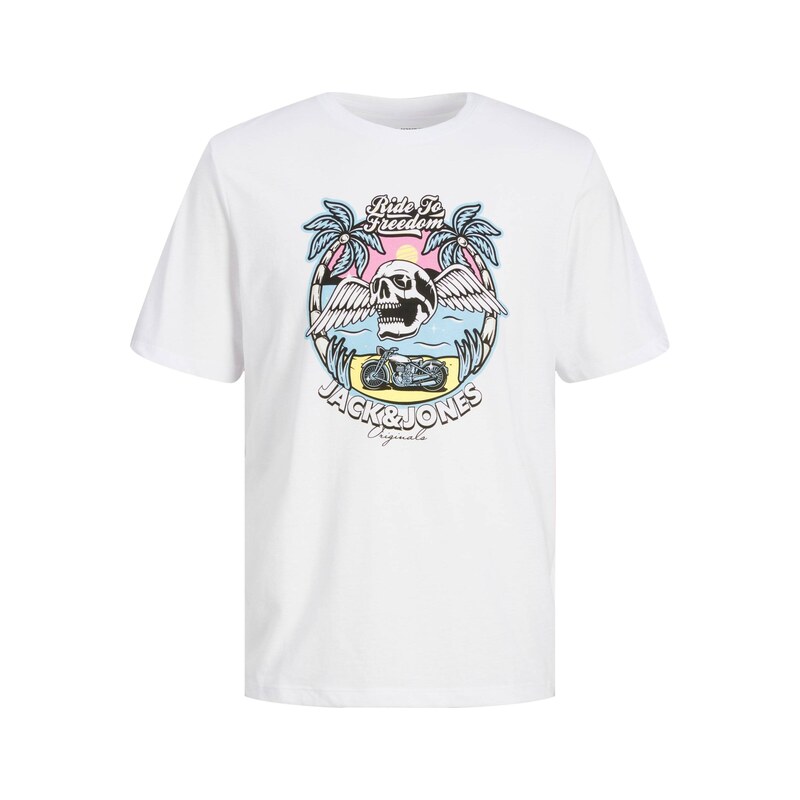 JACK & JONES Tričko Beachbone světlemodrá / pink / černá / bílá