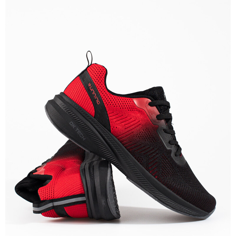 Men's sports shoes black and red DK