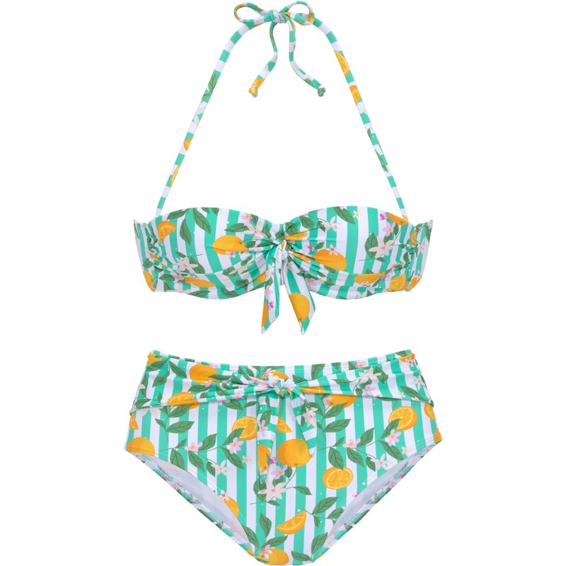 BUFFALO Bikiny mátová / nefritová / jasně oranžová / offwhite 97226428