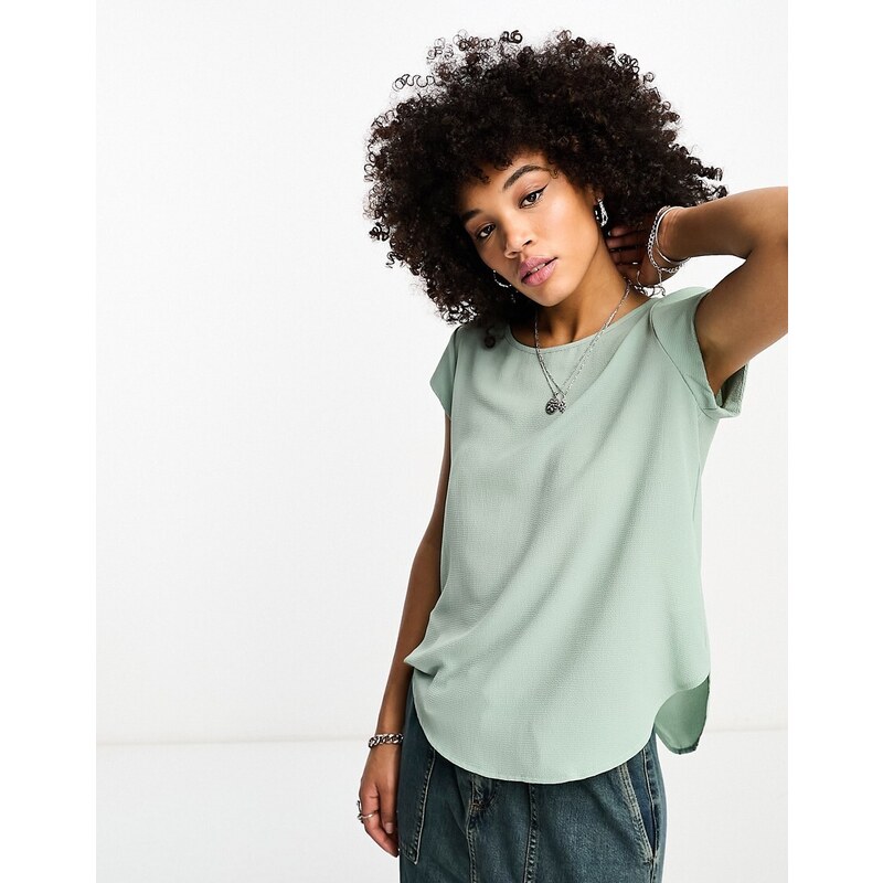 ONLY zip back blouse in sage green 91564875
