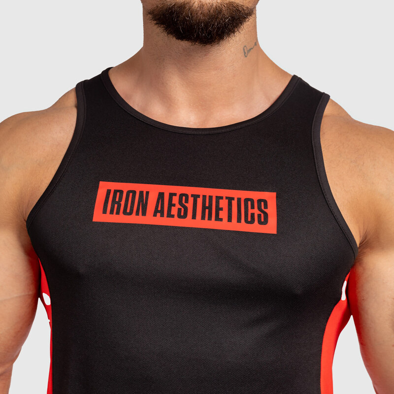 Pánské funkční tílko Iron Aesthetics Contrast, black/red