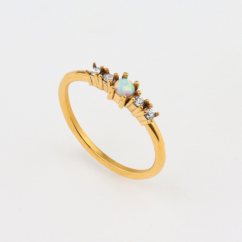ORNAMENTI Pozlacený prstýnek Opal gold