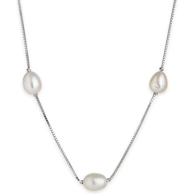 SilveAmo Stříbrný náhrdelník Pearl Perfection
