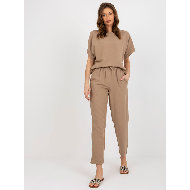RUE PARIS Set-WN-KMPL-VE41/42.68P-dark beige