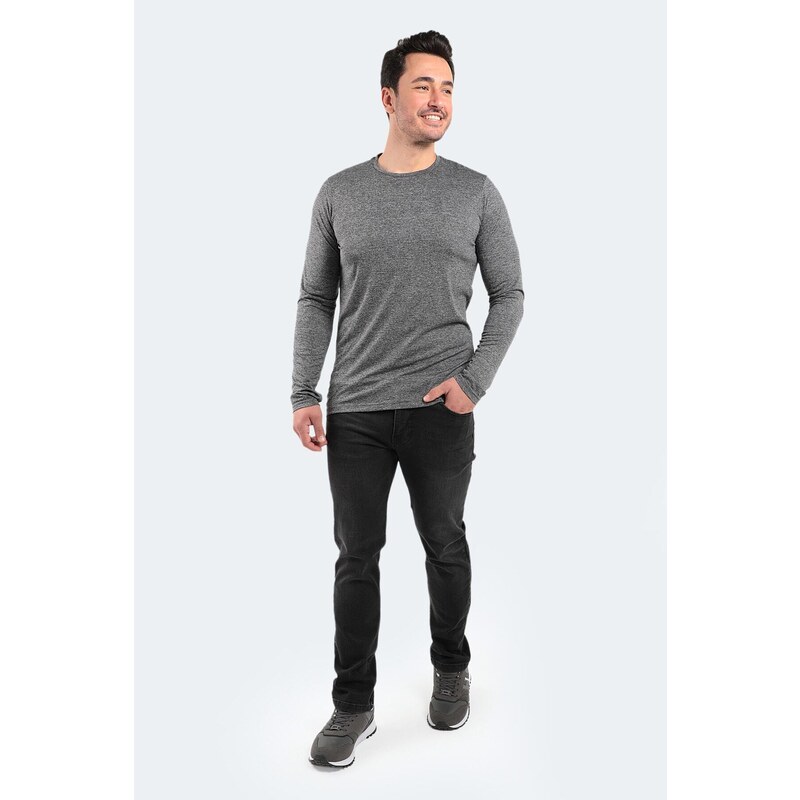 Pánské tričko Slazenger Crew Neck Plain Dark Grey