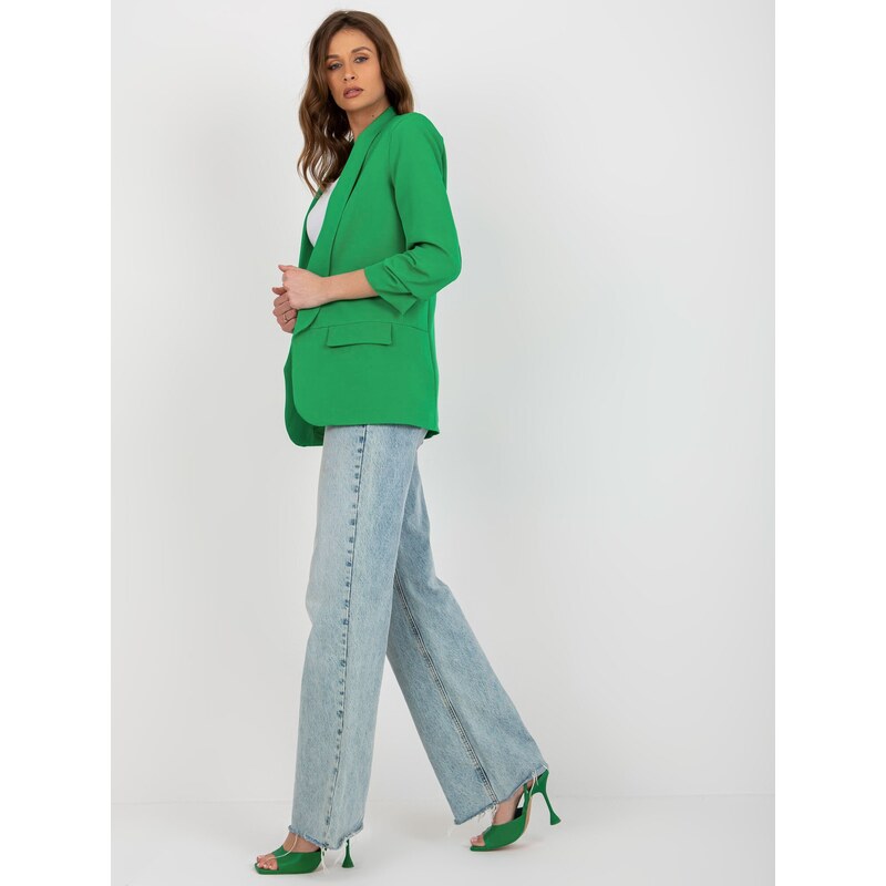 Fashionhunters Zelená dámská bunda s 3/4 rukávem od Adely