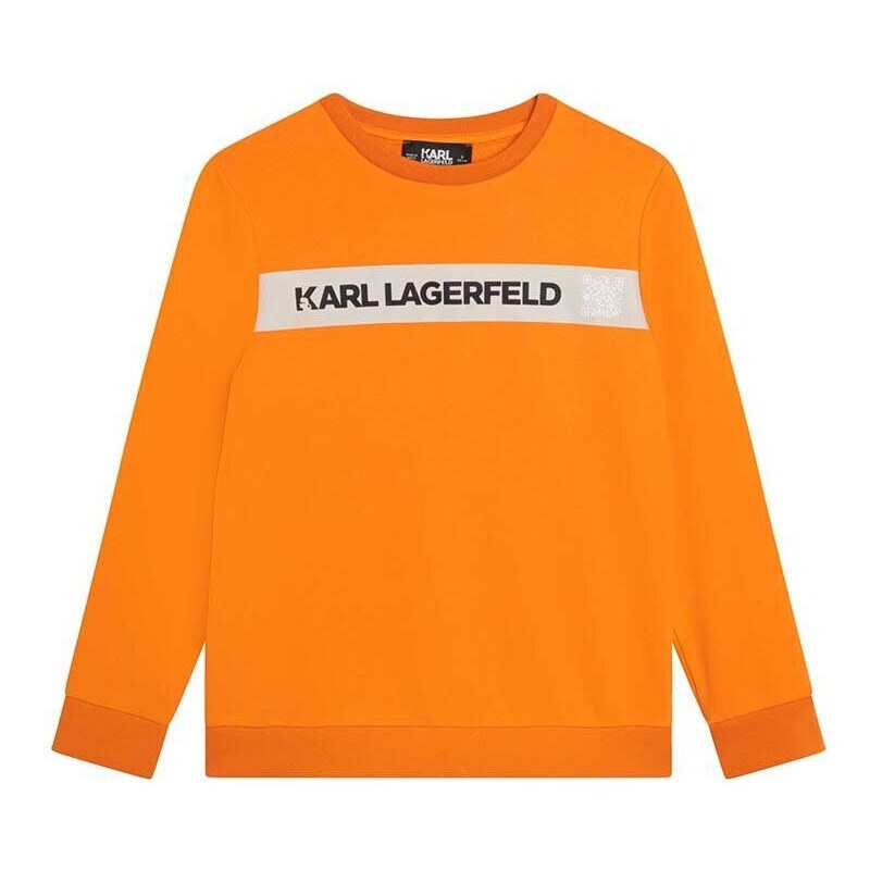 Dětská mikina Karl Lagerfeld oranžová barva, s potiskem