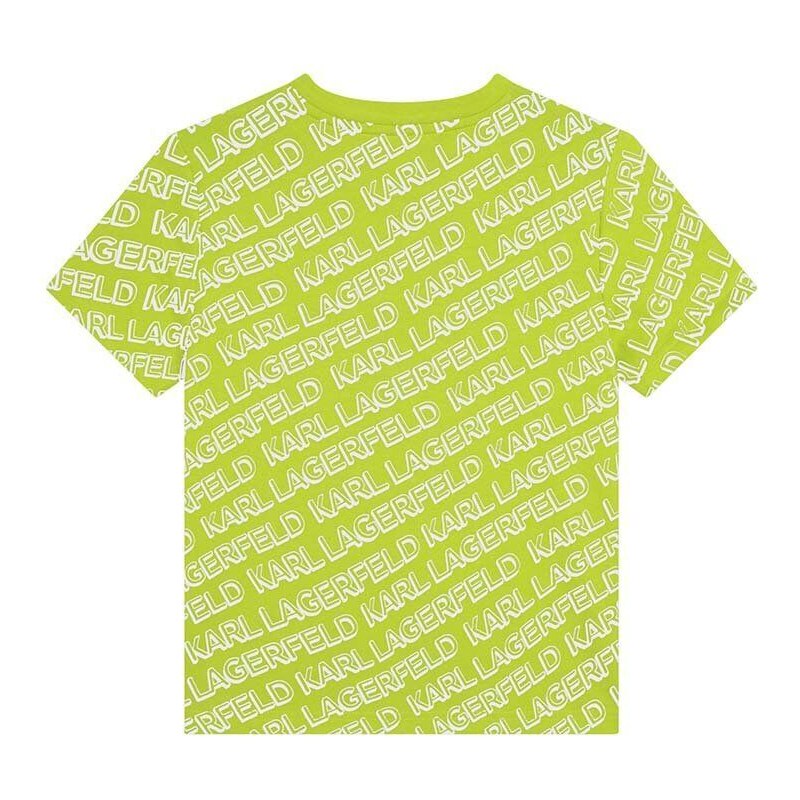 Dětské bavlněné tričko Karl Lagerfeld zelená barva