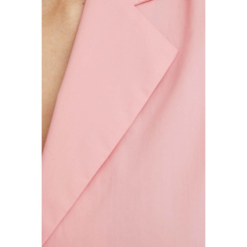 Bavlněné šaty Trussardi růžová barva, mini