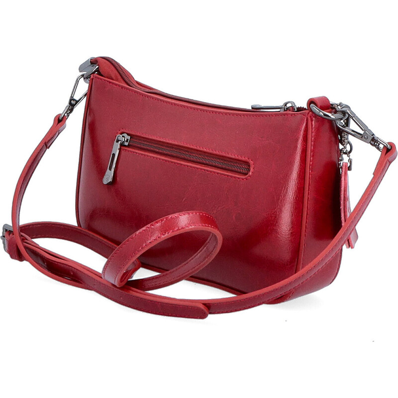 Kožená kabelka crossbody Noelia Bolger vínová NB 0084 TCV