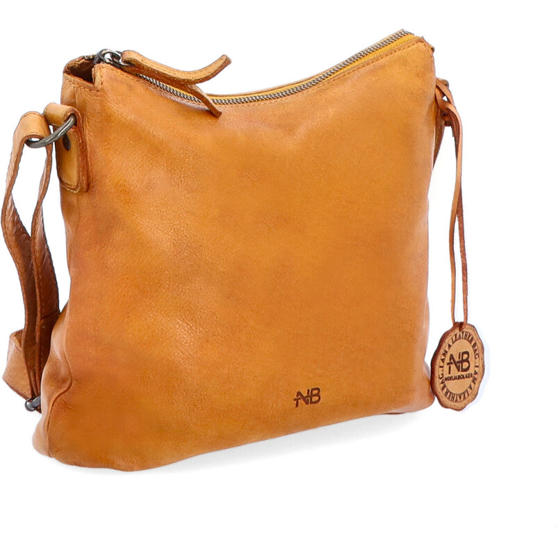 Kožená kabelka crossbody Noelia Bolger žlutá NB 2400 ZLU