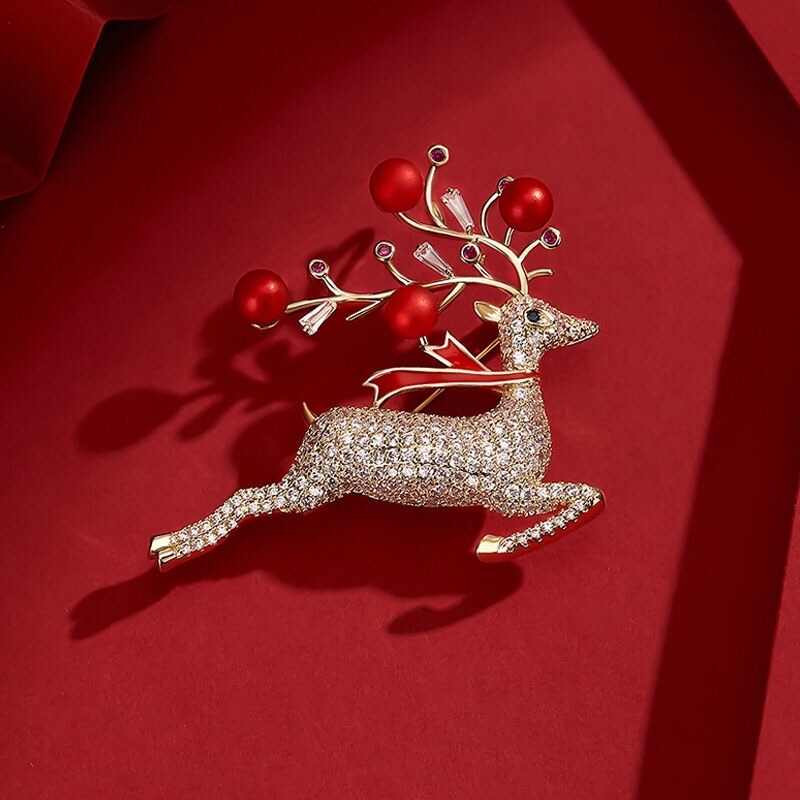 Éternelle Vánoční brož Swarovski Elements Rudolf - vánoční sob 80833938