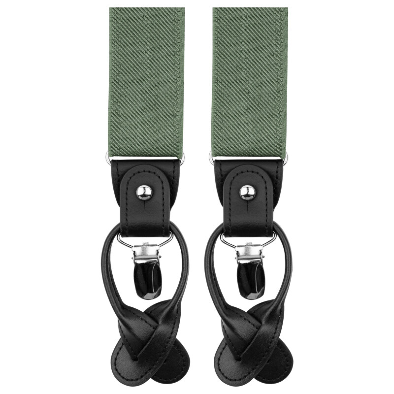 Bubibubi Šalvějově zelené pánské kšandy Sage green s černými