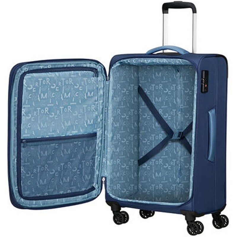 American Tourister Látkový cestovní kufr Pulsonic EXP M 64/74 l tmavě modrá