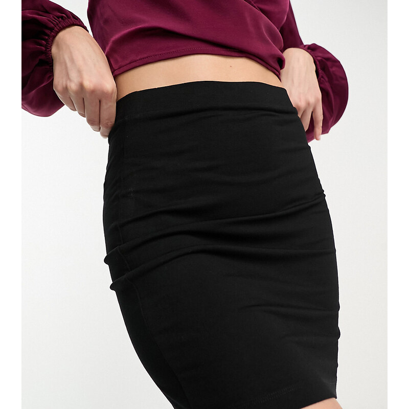 ASOS Tall ASOS DESIGN Tall jersey pencil mini skirt in black 100053466