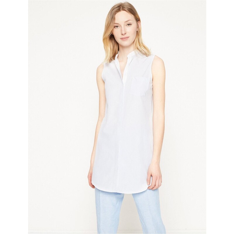 Koton Womens Blue Striped Tunic 107063189