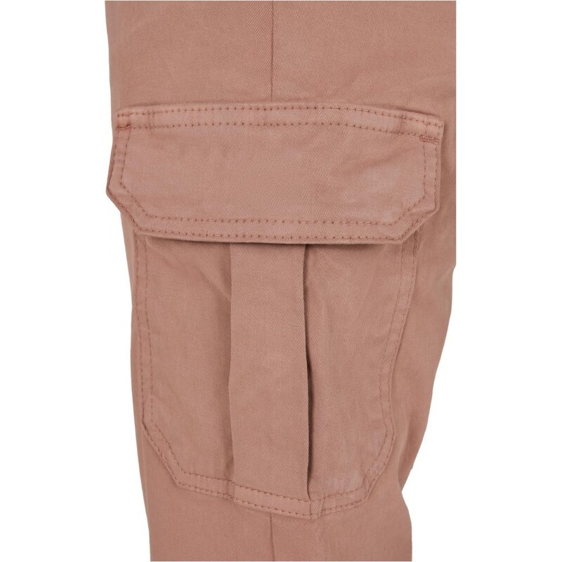 URBAN CLASSICS Ladies High Waist Cargo Pants - duskrose