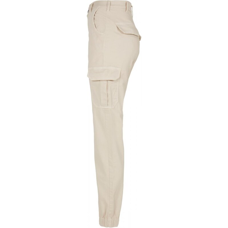 URBAN CLASSICS Ladies High Waist Cargo Pants - whitesand