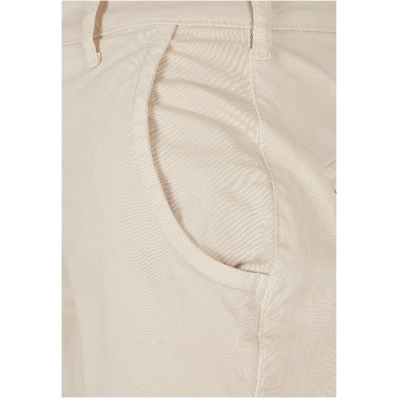 URBAN CLASSICS Ladies High Waist Cargo Pants - whitesand