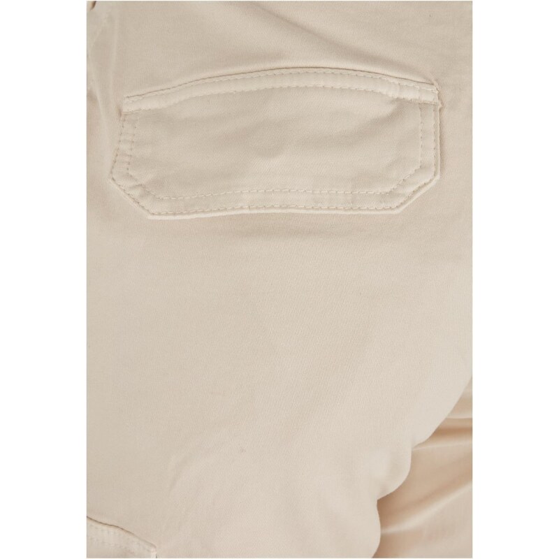 URBAN CLASSICS Ladies High Waist Cargo Pants - whitesand