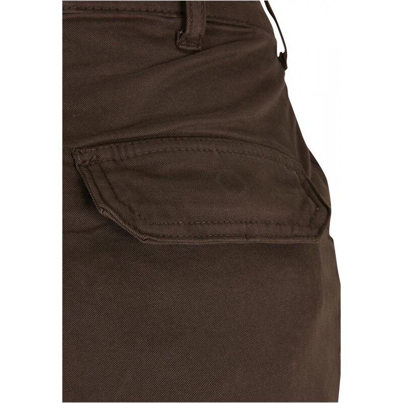 URBAN CLASSICS Ladies High Waist Cargo Pants - brown