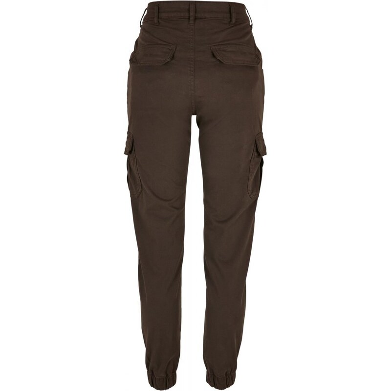 URBAN CLASSICS Ladies High Waist Cargo Pants - brown