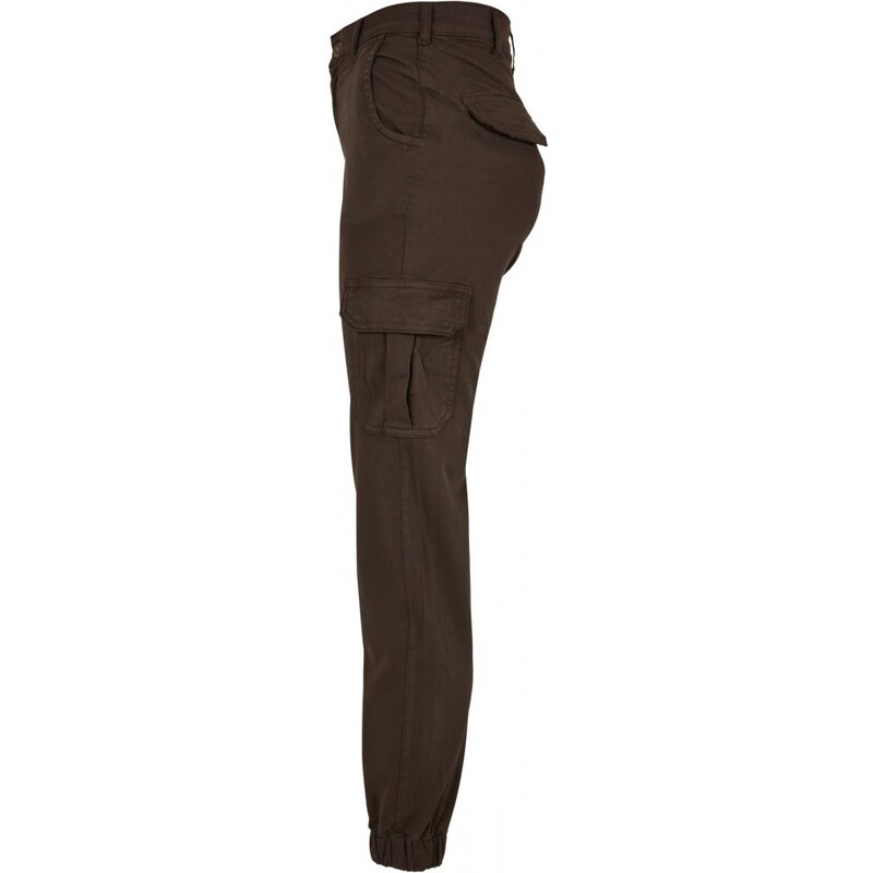 URBAN CLASSICS Ladies High Waist Cargo Pants - brown