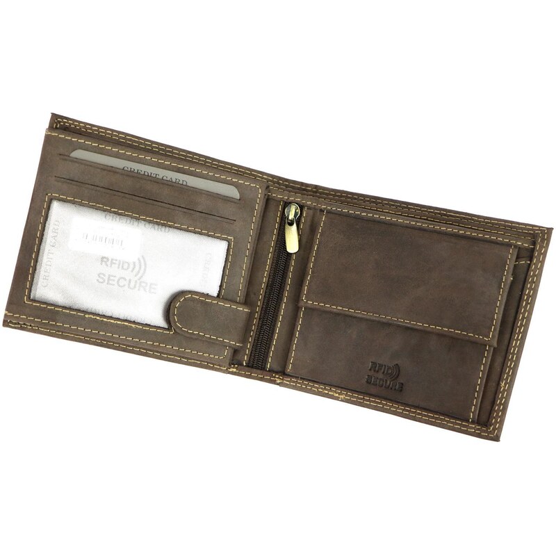 Pánská kožená peněženka Wild N992-CHM-NL RFID černá