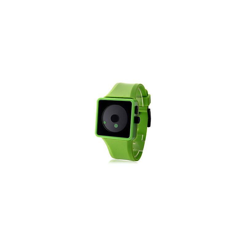 LightInTheBox Unisex Creative Two-Dot Dial Green Silicone Band Wrist Watch