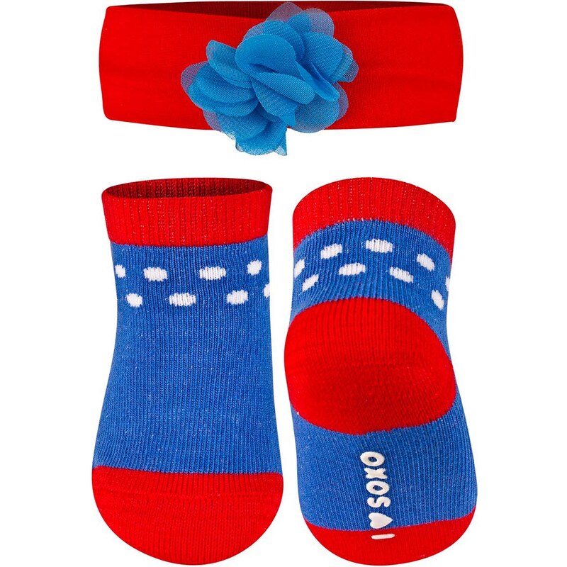 Souprava Soxo 64512 - ponožky + čelenka, modrá - navy