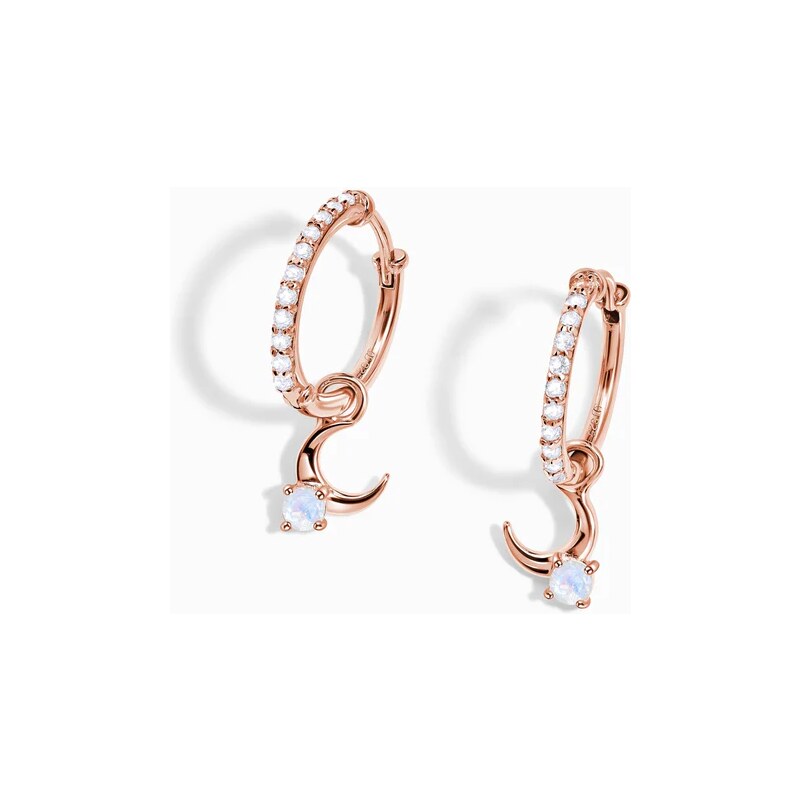 Royal Exklusive Royal Fashion náušnice 18k zlato Vermeil MOON-ED-08-ROSEGOLD