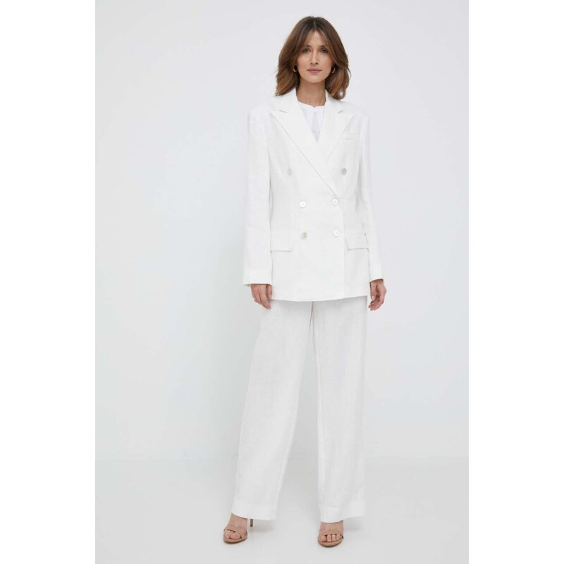 Plátěná bunda Polo Ralph Lauren bílá barva, hladká