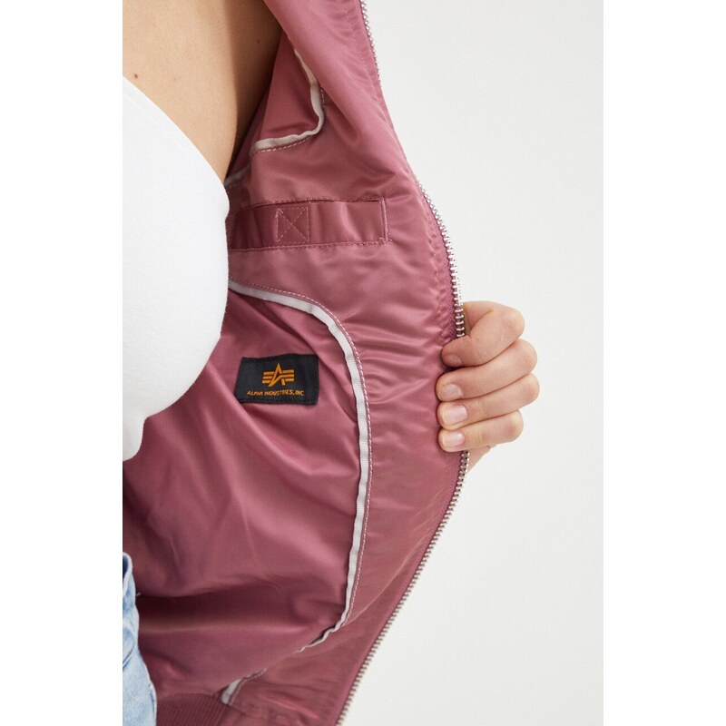 Bomber bunda Alpha Industries MA-1 VF LW WMN růžová barva, přechodná