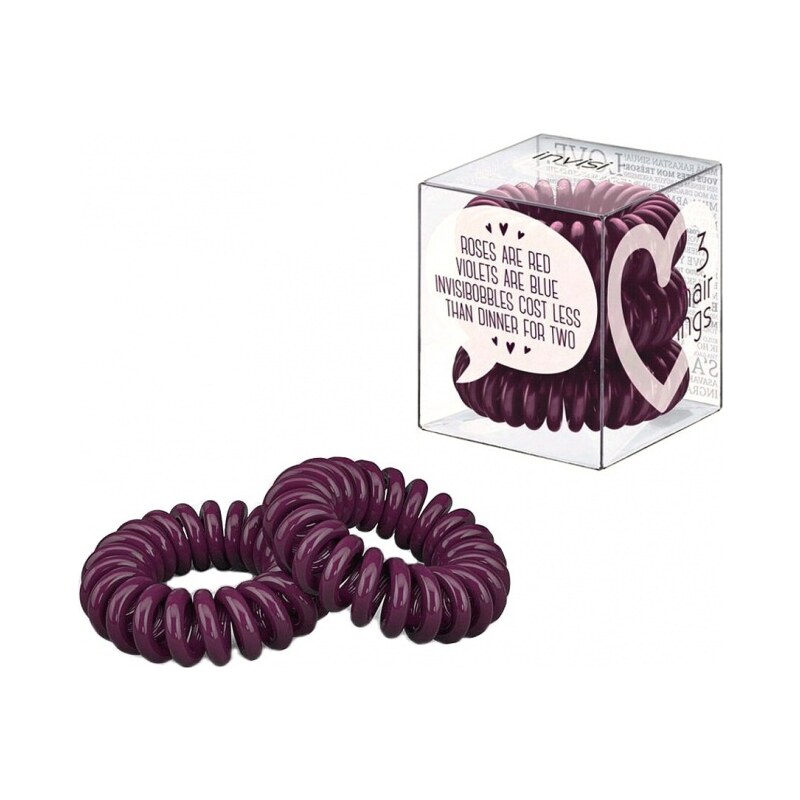 INVISIBOBBLE Hair Ring Dinner For Two 3ks - Spirálová gumička do vlasů - vínová