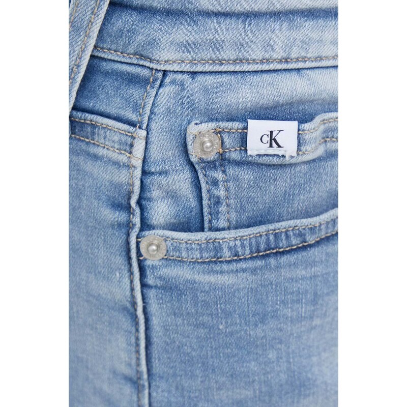 Džínové šortky Calvin Klein Jeans dámské, hladké, medium waist